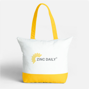 Large zip up canvas beach bag - Zinc Daily®